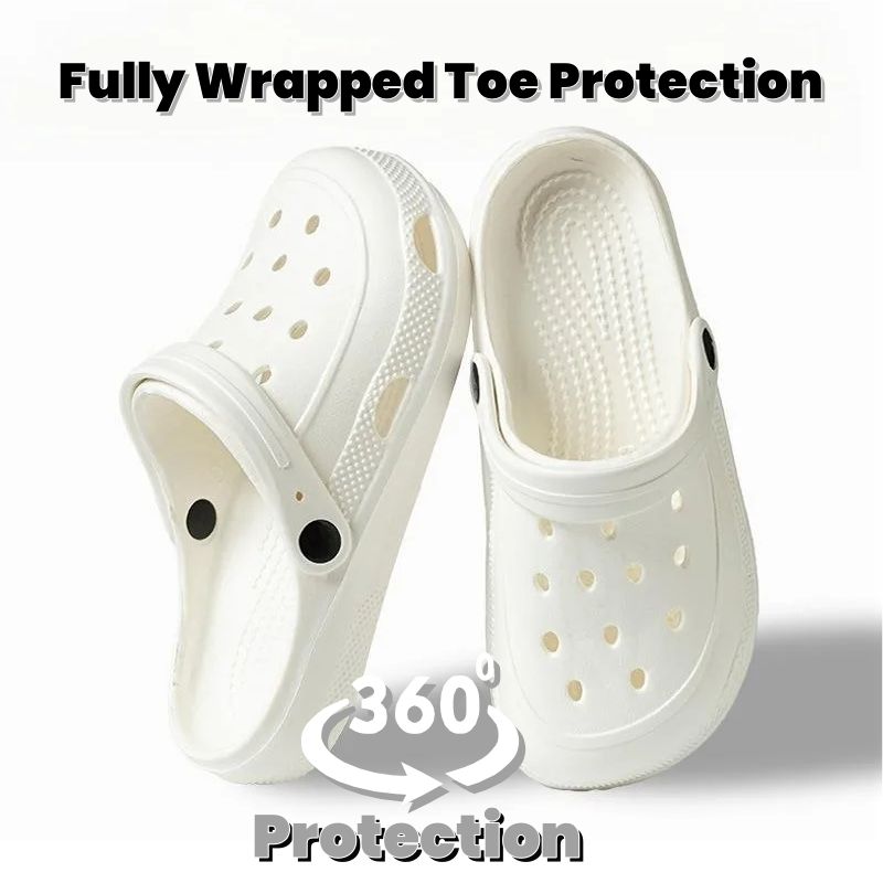 Crocs 2-in-1 Slipper & Sandal - Ultra-Soft Elasticity Light Hole Casual Shoes | Comfort | EVA Material Air Perforation | Double Anti-Slip & Elevated Sole | Macaroon Colors Work/Leisure Women's Shoes