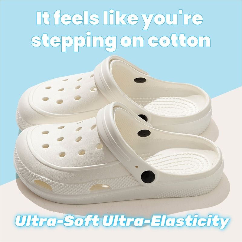 Crocs 2-in-1 Slipper & Sandal - Ultra-Soft Elasticity Light Hole Casual Shoes | Comfort | EVA Material Air Perforation | Double Anti-Slip & Elevated Sole | Macaroon Colors Work/Leisure Women's Shoes