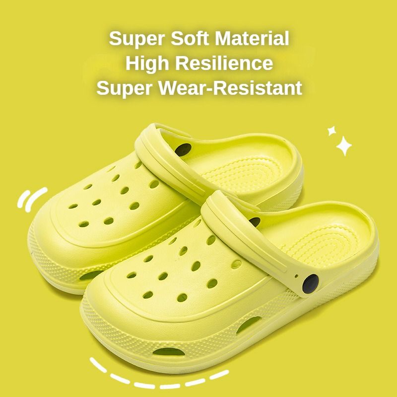 Crocs 2-in-1 Slipper & Sandal - Ultra-Soft Elasticity Light Hole Casual Shoes | Comfort | EVA Material Air Perforation | Double Anti-Slip & Elevated Sole | Macaroon Colors Work/Leisure Women's Shoes