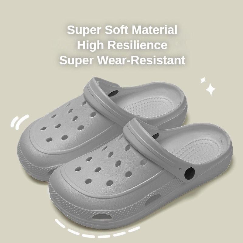 Crocs 2-in-1 Slipper & Sandal - Ultra-Soft Elasticity Light Hole Casual Shoes | Comfort | EVA Material Air Perforation | Double Anti-Slip & Elevated Sole | Macaroon Colors Work/Leisure Women's Shoes