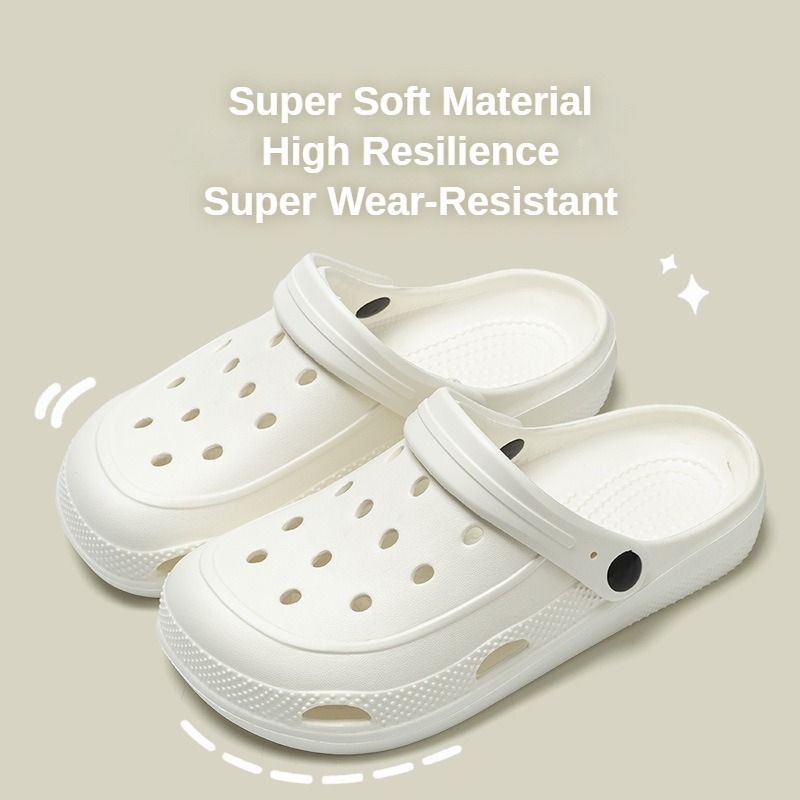 Crocs 2-in-1 Slipper & Sandal - Ultra-Soft Elasticity Light Hole Casual Shoes | Comfort | EVA Material Air Perforation | Double Anti-Slip & Elevated Sole | Macaroon Colors Work/Leisure Women's Shoes
