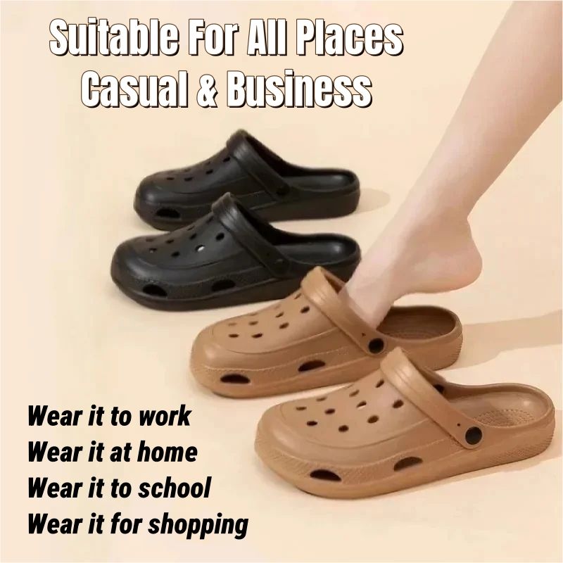 Crocs 2-in-1 Slipper & Sandal - Ultra-Soft Elasticity Light Hole Casual Shoes | Comfort | EVA Material Air Perforation | Double Anti-Slip & Elevated Sole | Macaroon Colors Work/Leisure Women's Shoes