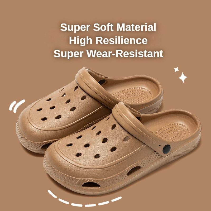Crocs 2-in-1 Slipper & Sandal - Ultra-Soft Elasticity Light Hole Casual Shoes | Comfort | EVA Material Air Perforation | Double Anti-Slip & Elevated Sole | Macaroon Colors Work/Leisure Women's Shoes