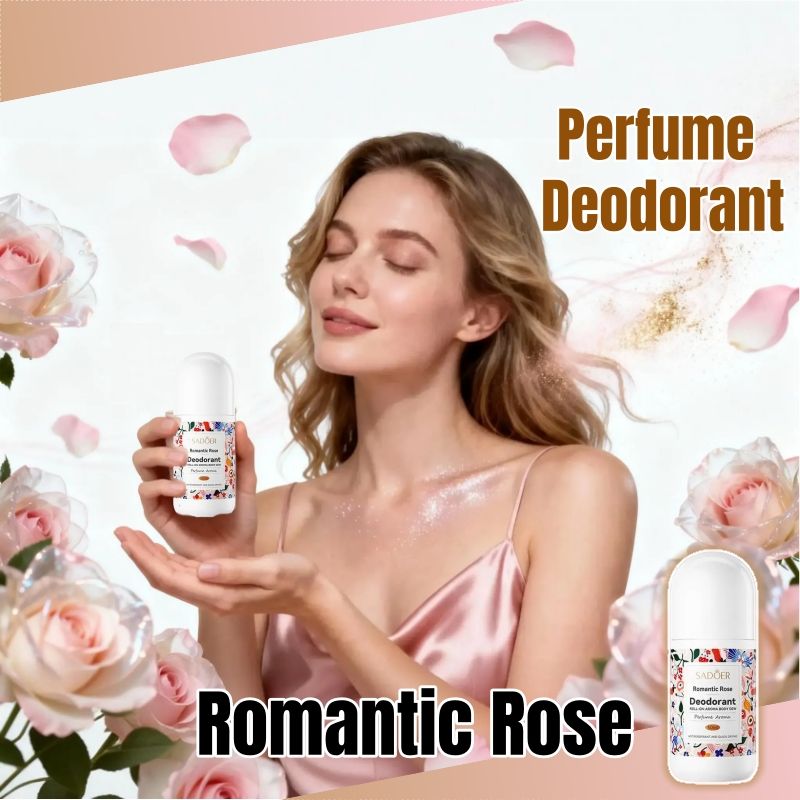 floral ladies perfume - women perfume deodorant antiperspirant roll-on | fresh cool 48h long lasting flower fragrance | romantic rose scent | deodorizing refresh fragrant charm confidence elegant
