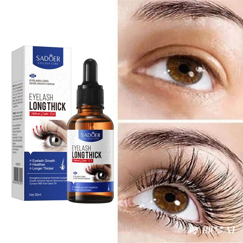 SADOER Natural Longer Eyelash Serum Longer Thicker Eyelashes Fuller Eyelashes Eyelash Serum Lash Growth Serum Eyelash Growth Oil Lash Enhancer Lash Growth Treatment Volumizing Lash Serum 30ml