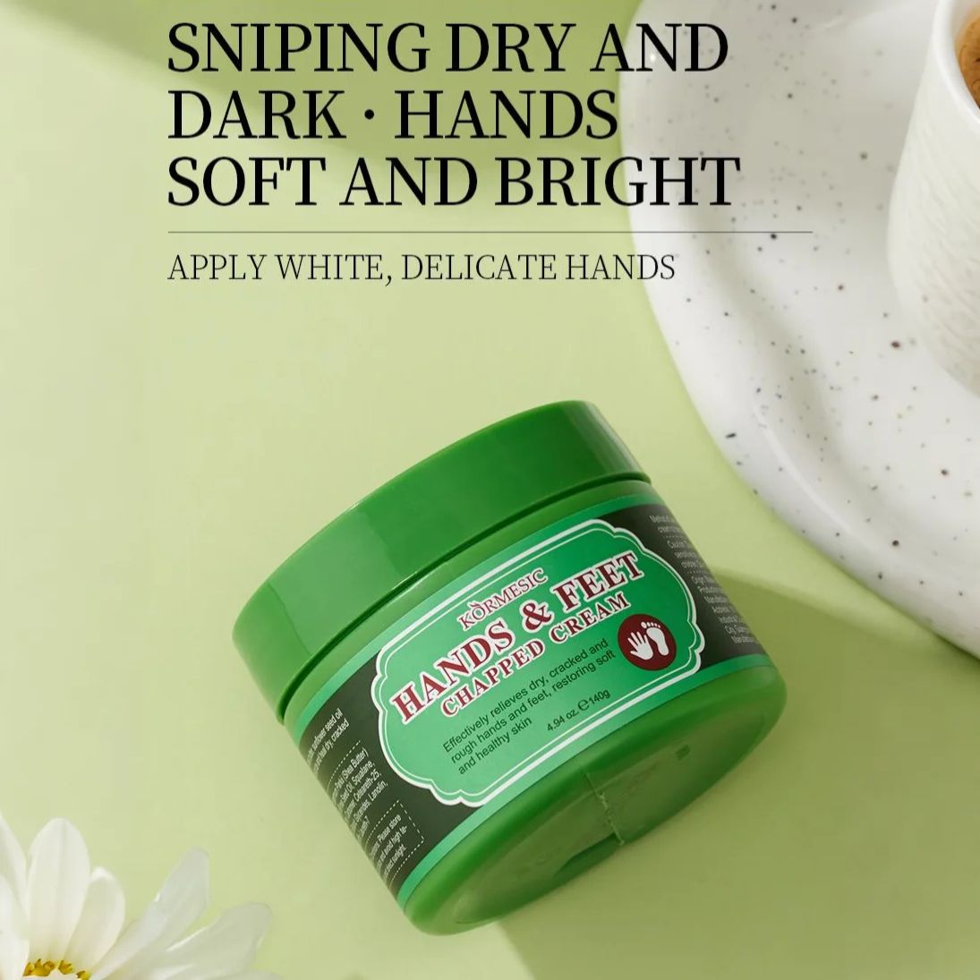 KORMESIC Hands & Feet Chapped Cream Repair Cracked Heels Dry Cracked Feet Rescue Foot Cracks Split Heels Hard Skin & Cracks Heel Fissures Plantar Rhagades Painless Deep Skin Fissures Moisturizer 140g
