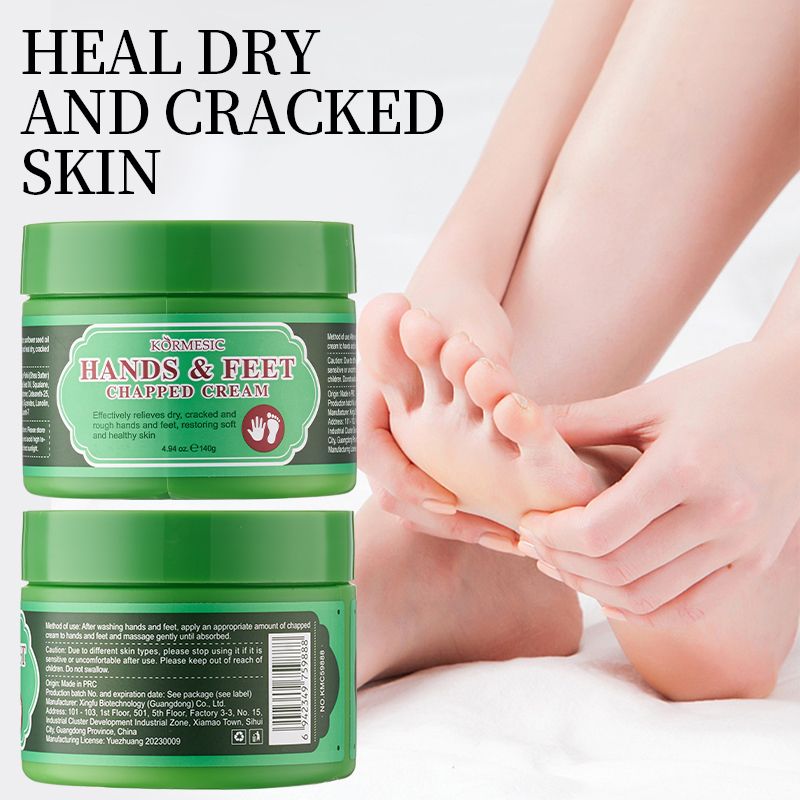 KORMESIC Hands & Feet Chapped Cream Repair Cracked Heels Dry Cracked Feet Rescue Foot Cracks Split Heels Hard Skin & Cracks Heel Fissures Plantar Rhagades Painless Deep Skin Fissures Moisturizer 140g