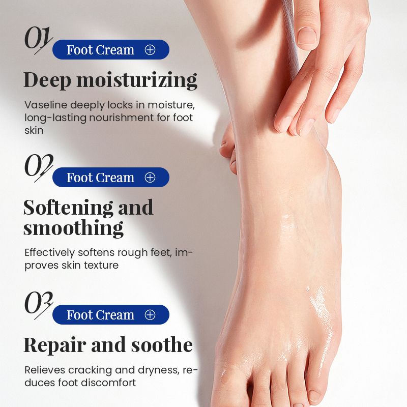 KORMESIC Vaseline Nourish Repair Foot Cream – Repair Dry Cracked Heels Soften Calluses Dead Skin Non-Greasy Hydrating Dry Feet Smooth Brighten Foot Skin Sooth Moisturizes & Nourishes Overnight Repair