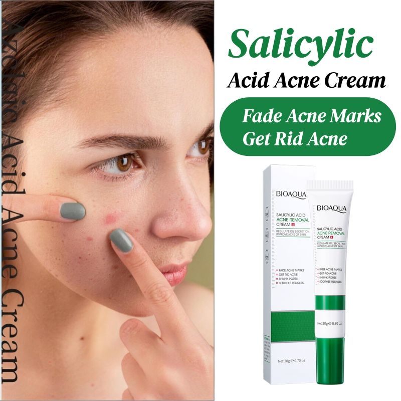 BIOAOUA Skin Care Set Salicylic Acid Acne Removal Cream Treats Pimples Remove Acne Dark Spots Shrinks Pores Oil-Free Budget-Friendly Fade Acne Marks Get Rid Acne Shrink Pores Soothes Redness