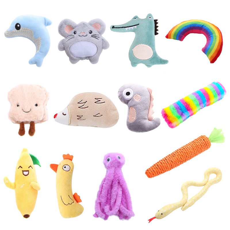 Pet Supplies Hot Products Cute Plush Cat Peppermint Cat Toys Large Collection Self Fun Soothing Cat Toys