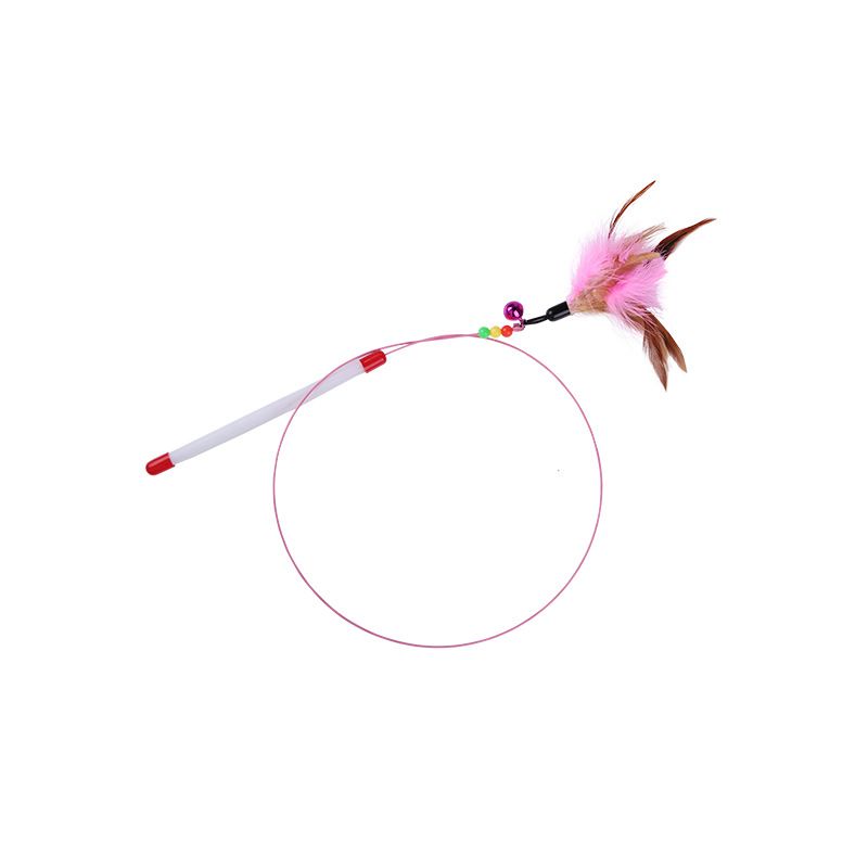 Cat toy fishing rod, long pole, interactive cat toy, feather bell, steel wire cat toy, spot wholesale
