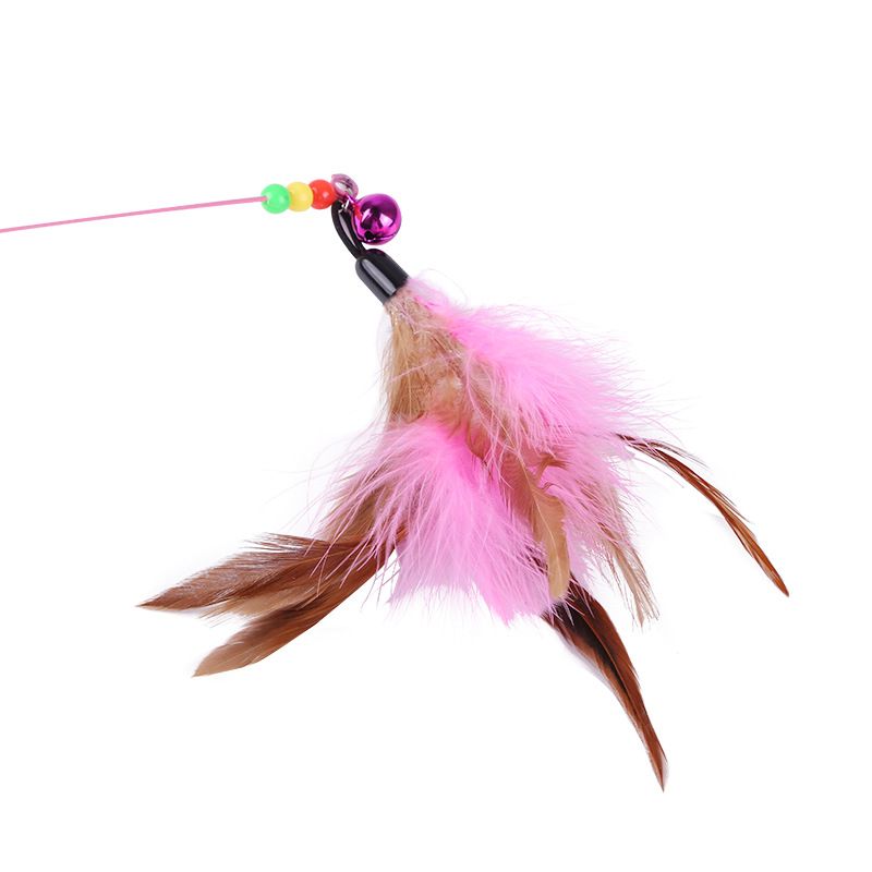Cat toy fishing rod, long pole, interactive cat toy, feather bell, steel wire cat toy, spot wholesale