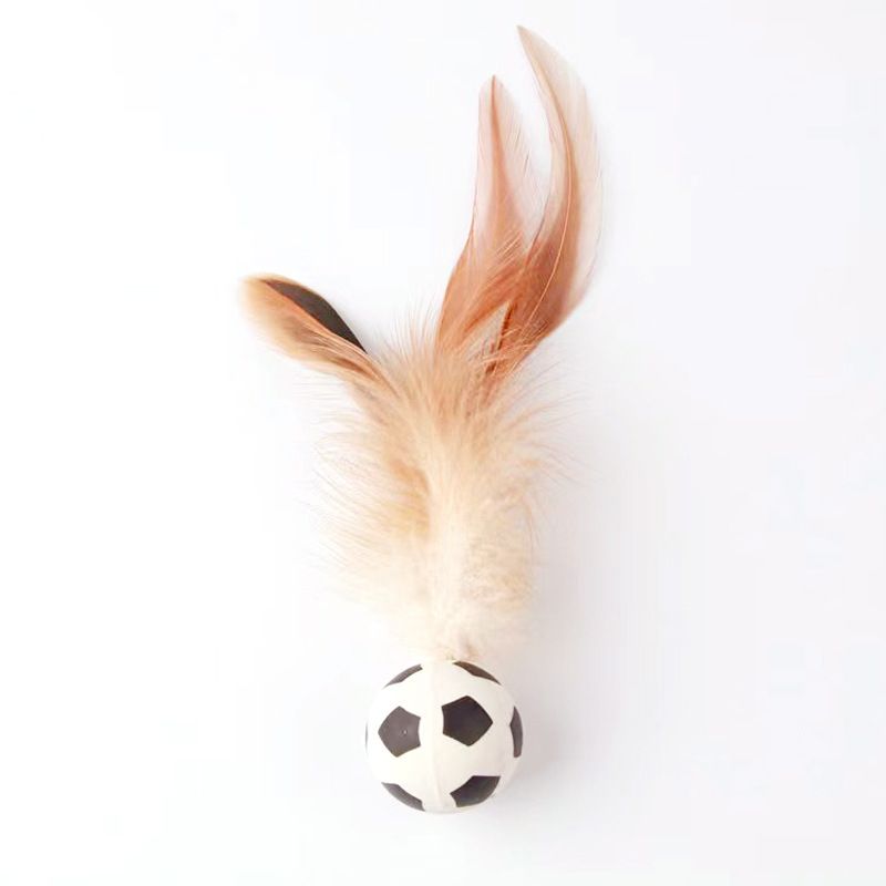 Cat Self Hi Toy Feather Elastic Sports Ball Kitten Soothing Interactive Teasing Tool Pet Toy