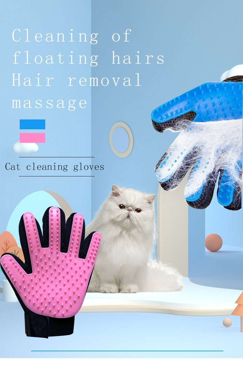 Cat gloves Rubber pet cleaning brush Pet grooming gloves cat and dog bath supplies