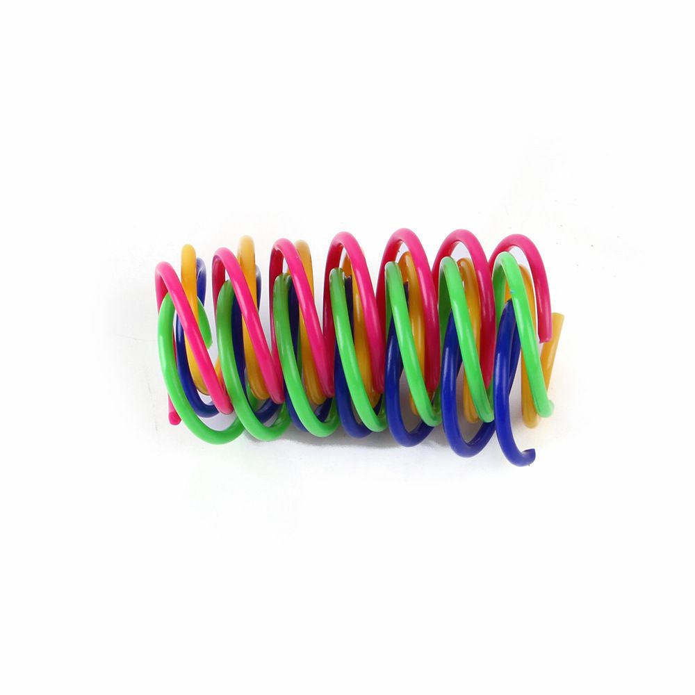 4PCS New Pet Cat Self Hi Toys Plastic Color Spring Jumping Teasing Cat Toys Cat Supplies