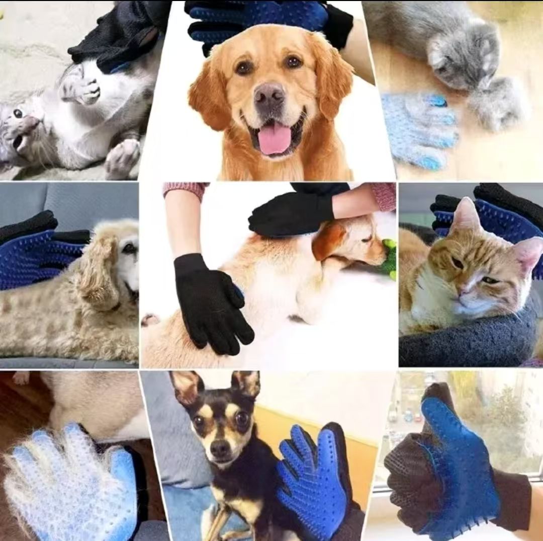 Cat gloves Rubber pet cleaning brush Pet grooming gloves cat and dog bath supplies