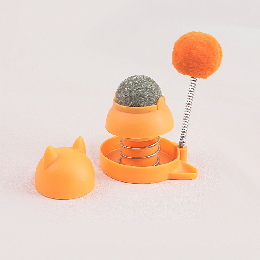 New cat toy spring licking ball mint ball self hi deboredom artifact cat toy multi-functional pet toy