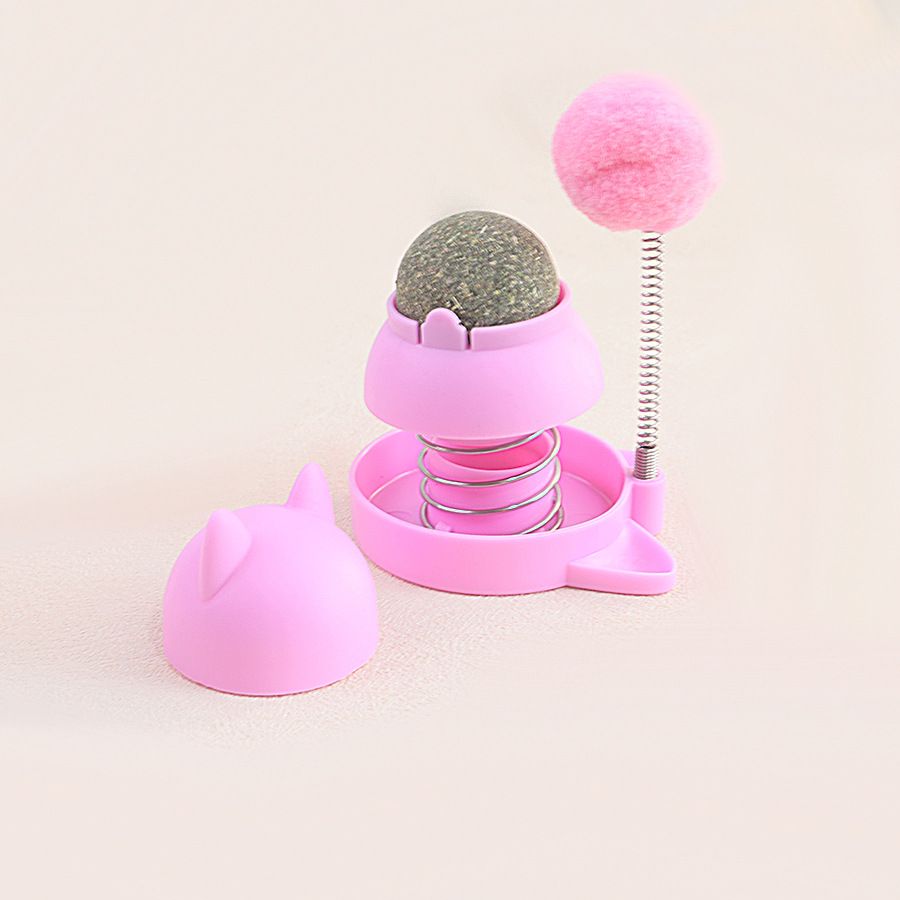 New cat toy spring licking ball mint ball self hi deboredom artifact cat toy multi-functional pet toy