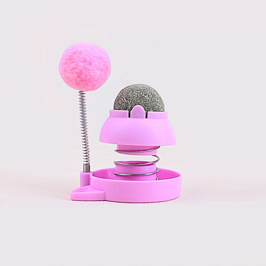 New cat toy spring licking ball mint ball self hi deboredom artifact cat toy multi-functional pet toy