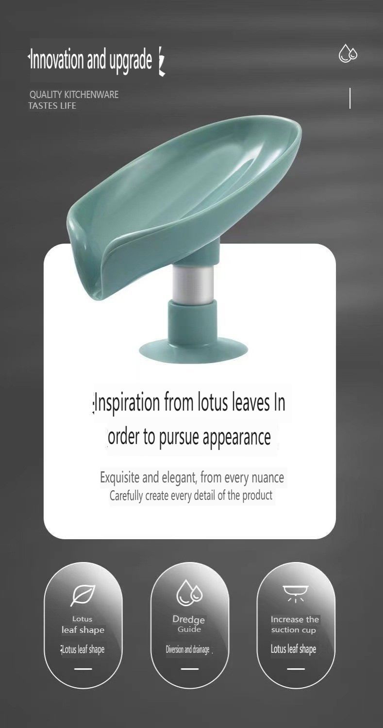 Lotus leaf soap box, household drainage, no water accumulation, creative soap box, toilet washstand, soap box, shelf, drainage Soap Dishes