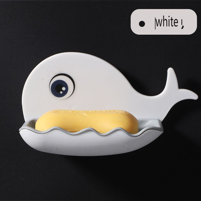 whale soap dish suction cup wall mounted soap dish holder cute drain toilet non-punch shelf soap box Soap Dishes