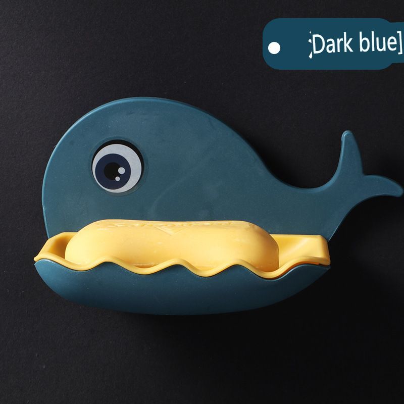 whale soap dish suction cup wall mounted soap dish holder cute drain toilet non-punch shelf soap box Soap Dishes