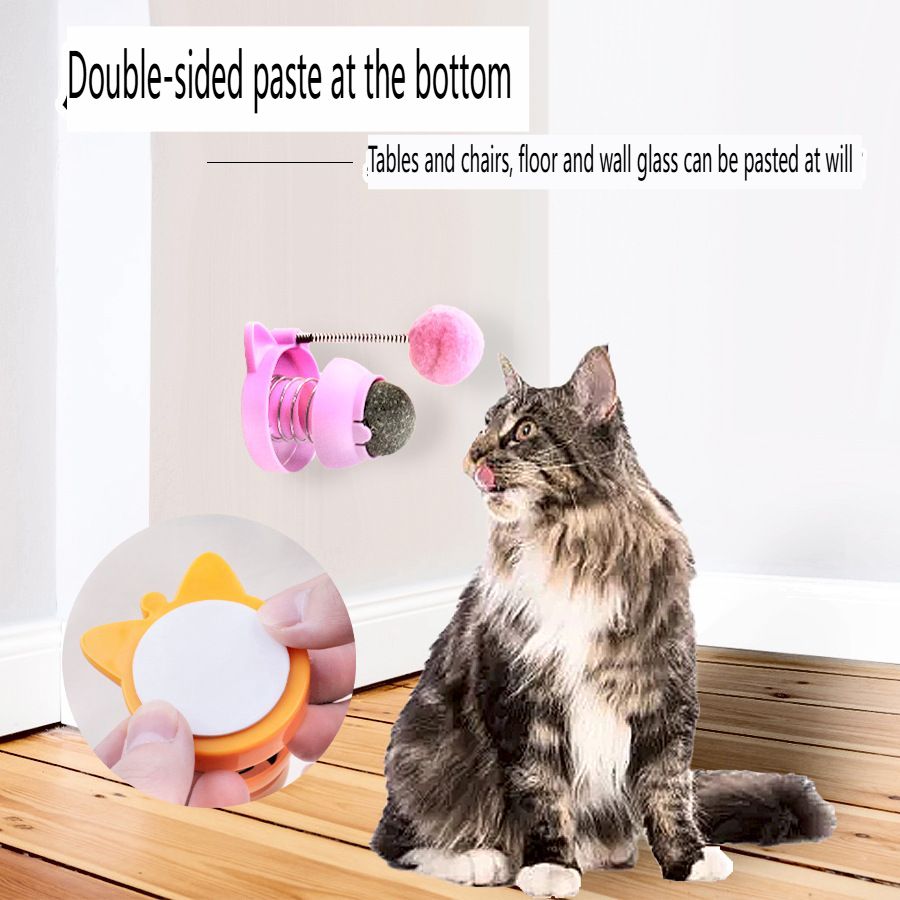 New cat toy spring licking ball mint ball self hi deboredom artifact cat toy multi-functional pet toy