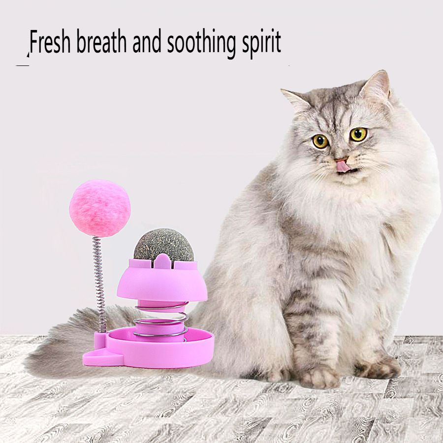 New cat toy spring licking ball mint ball self hi deboredom artifact cat toy multi-functional pet toy