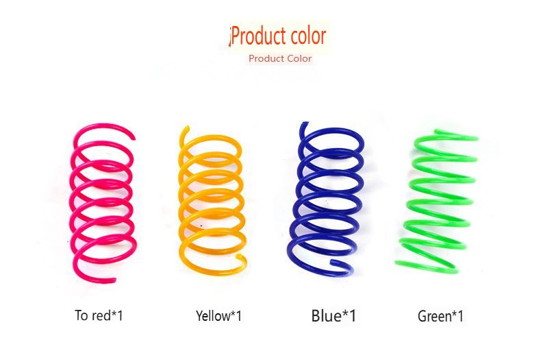 4PCS New Pet Cat Self Hi Toys Plastic Color Spring Jumping Teasing Cat Toys Cat Supplies