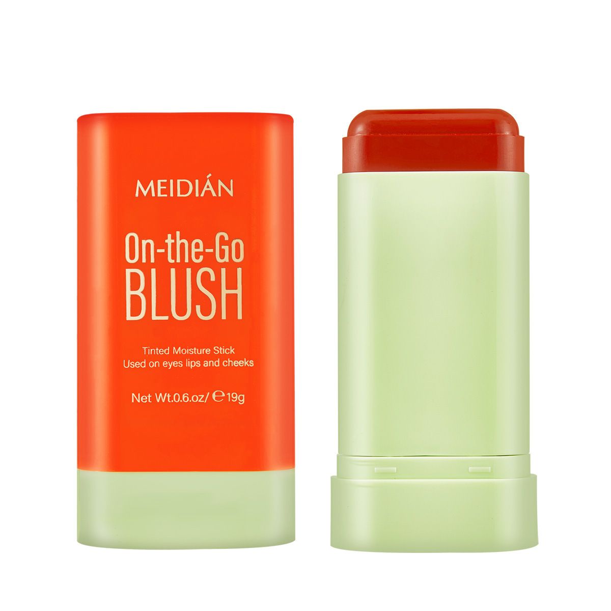 Multi Use Cream Blush Stick High Pigment Long Lasting Waterproof Contour Brightening Tint Stick For Eyes Lips Cheeks All Skin Types Dark Skin 19g view 8