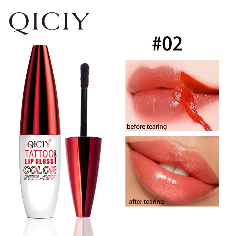 4 Colors Peel Off Tattoo Lip Gloss Long Lasting Waterproof Non Transfer Non Stick Cup Moisturizing Lip Tint Makeup 10g view 6