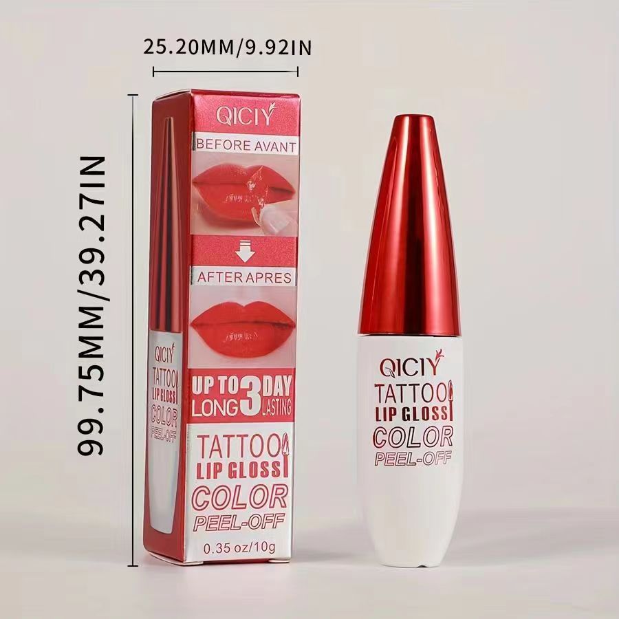 4 Colors Peel Off Tattoo Lip Gloss Long Lasting Waterproof Non Transfer Non Stick Cup Moisturizing Lip Tint Makeup 10g view 9