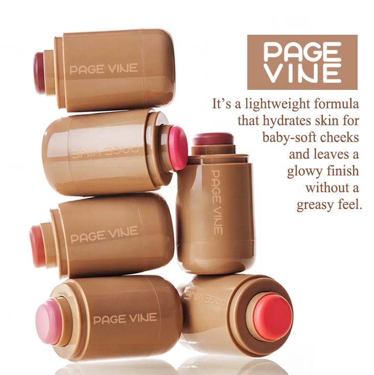 6 Color Multi Use Cream Blush Stick Lightweight Hydrating Waterproof Glowy Finish Tint Stick For Eyes Lips Cheeks All Skin Types 19g
