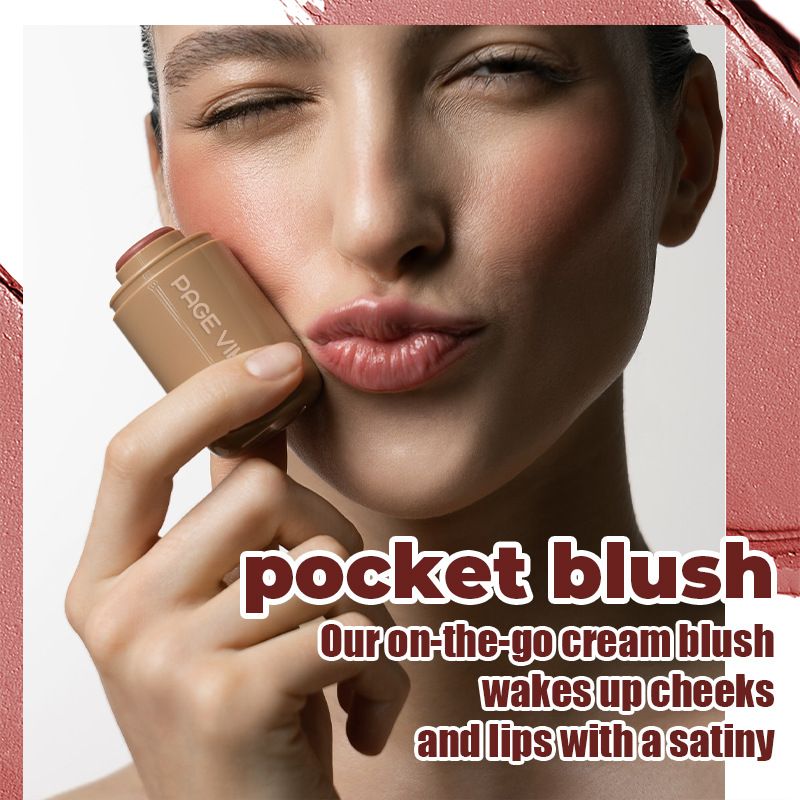 6 Color Multi Use Cream Blush Stick Lightweight Hydrating Waterproof Glowy Finish Tint Stick For Eyes Lips Cheeks All Skin Types 19g