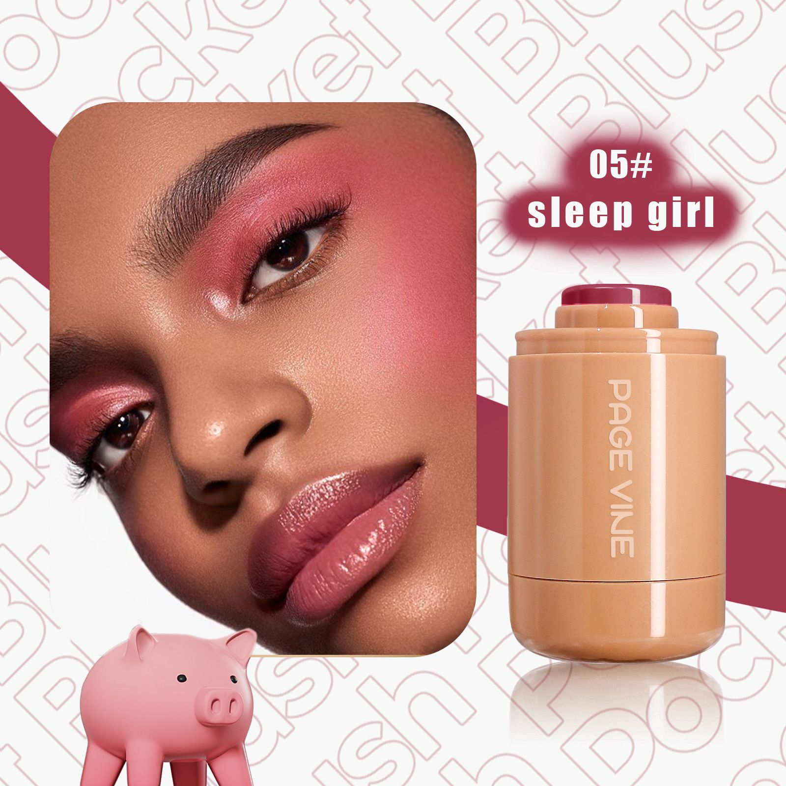 6 Color Multi Use Cream Blush Stick Lightweight Hydrating Waterproof Glowy Finish Tint Stick For Eyes Lips Cheeks All Skin Types 19g