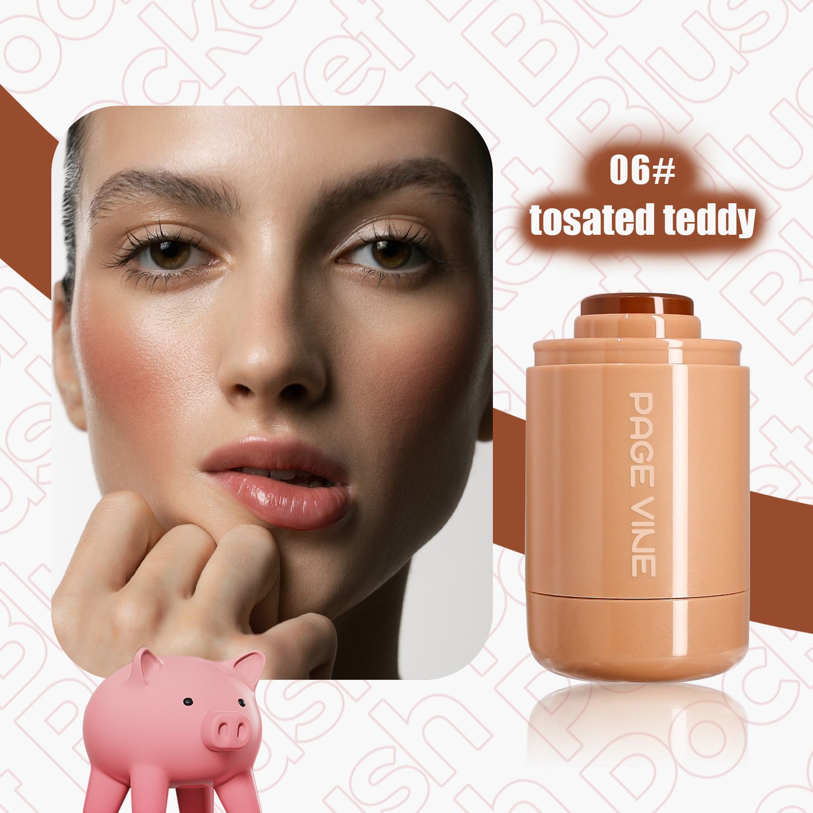 6 Color Multi Use Cream Blush Stick Lightweight Hydrating Waterproof Glowy Finish Tint Stick For Eyes Lips Cheeks All Skin Types 19g