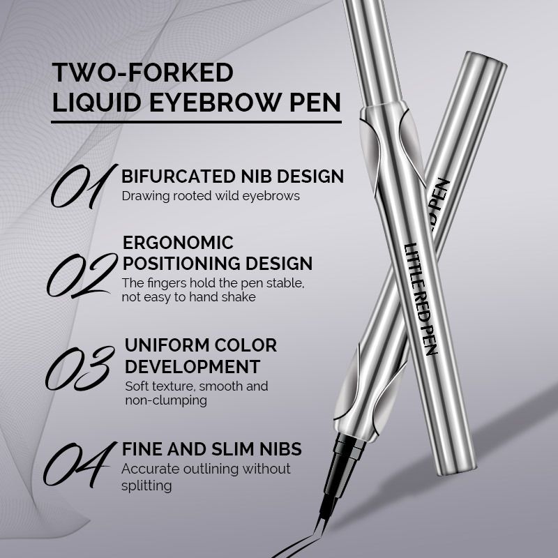 Bifurcate eyebrow pencil Black brown waterproof sweat proof novice easy to use eyebrow pencil eyeliner