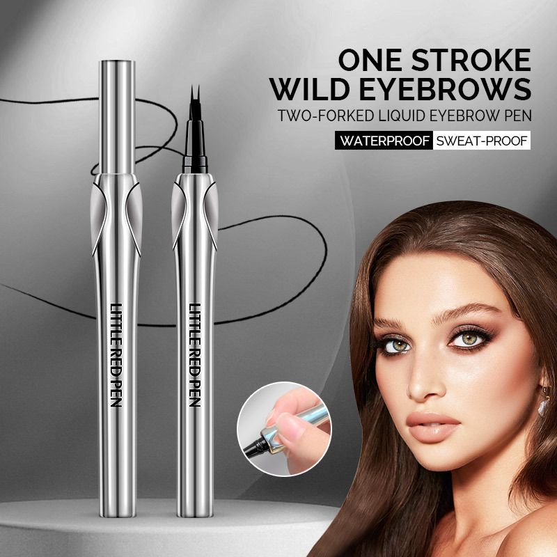Bifurcate eyebrow pencil Black brown waterproof sweat proof novice easy to use eyebrow pencil eyeliner