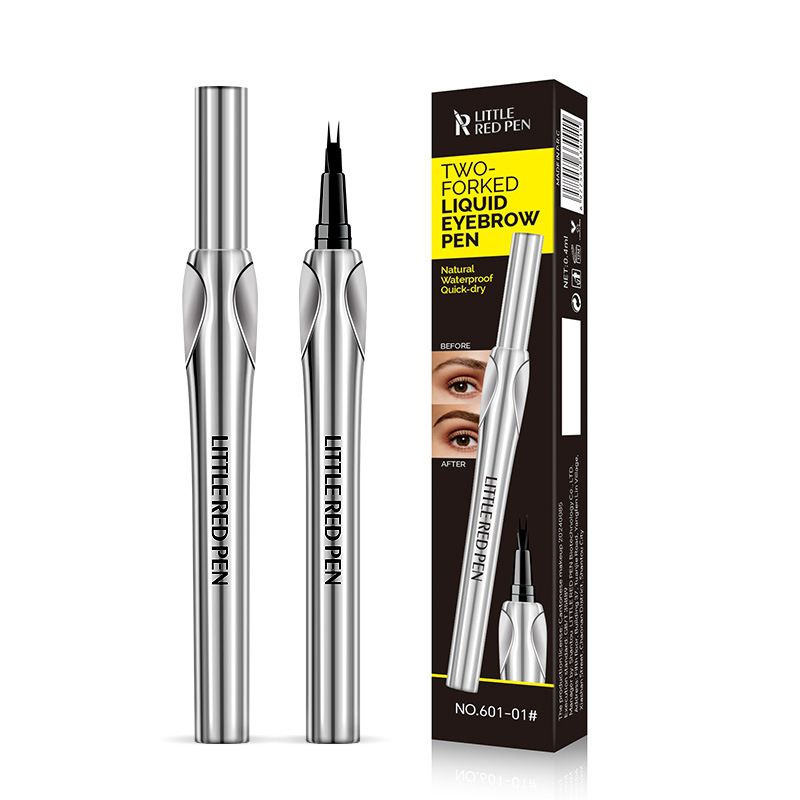 Bifurcate eyebrow pencil Black brown waterproof sweat proof novice easy to use eyebrow pencil eyeliner