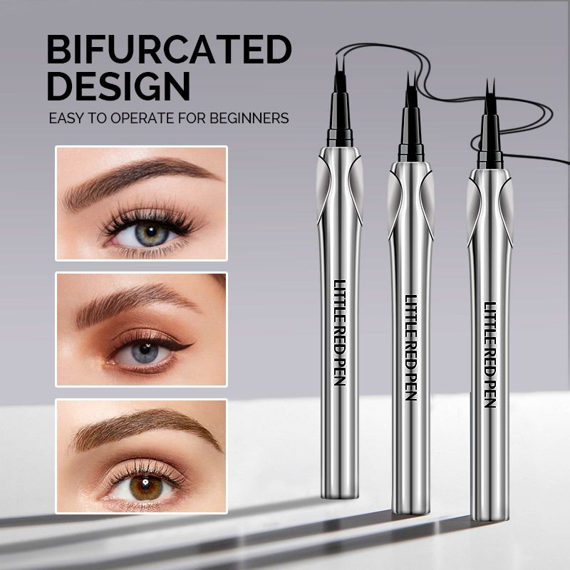 Bifurcate eyebrow pencil Black brown waterproof sweat proof novice easy to use eyebrow pencil eyeliner