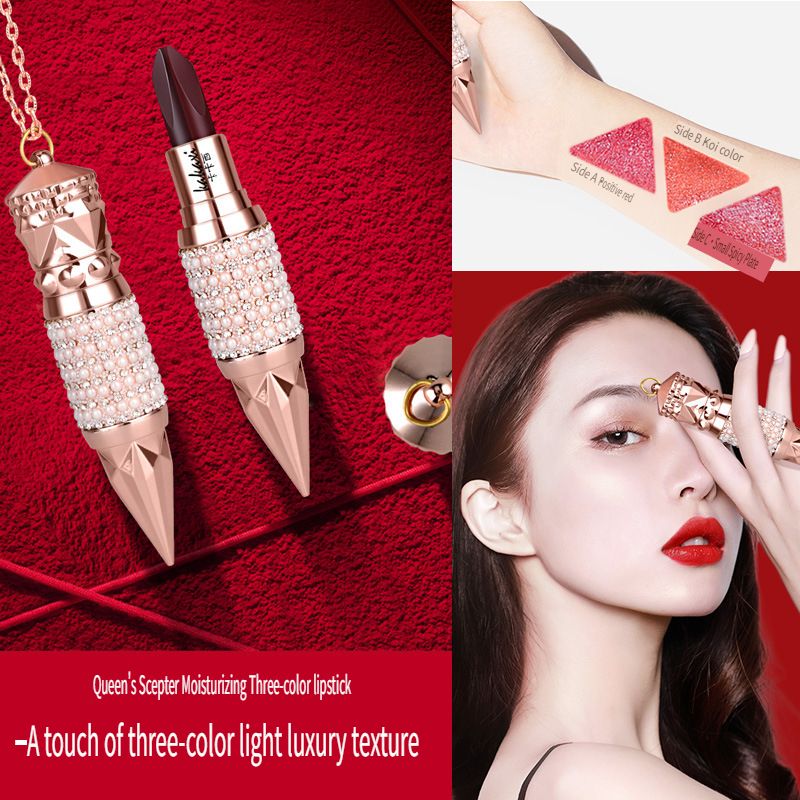 Kakaxi Queen Kakasi Scepter Three color Lipstick Matte Mist Face Long lasting Moisturizing&Moisturizing lipstick One 3-color lipstick