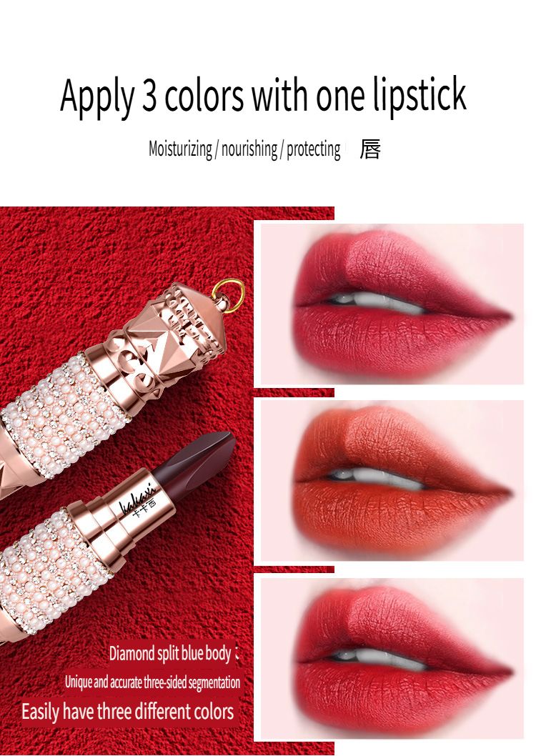 Kakaxi Queen Kakasi Scepter Three color Lipstick Matte Mist Face Long lasting Moisturizing&Moisturizing lipstick One 3-color lipstick