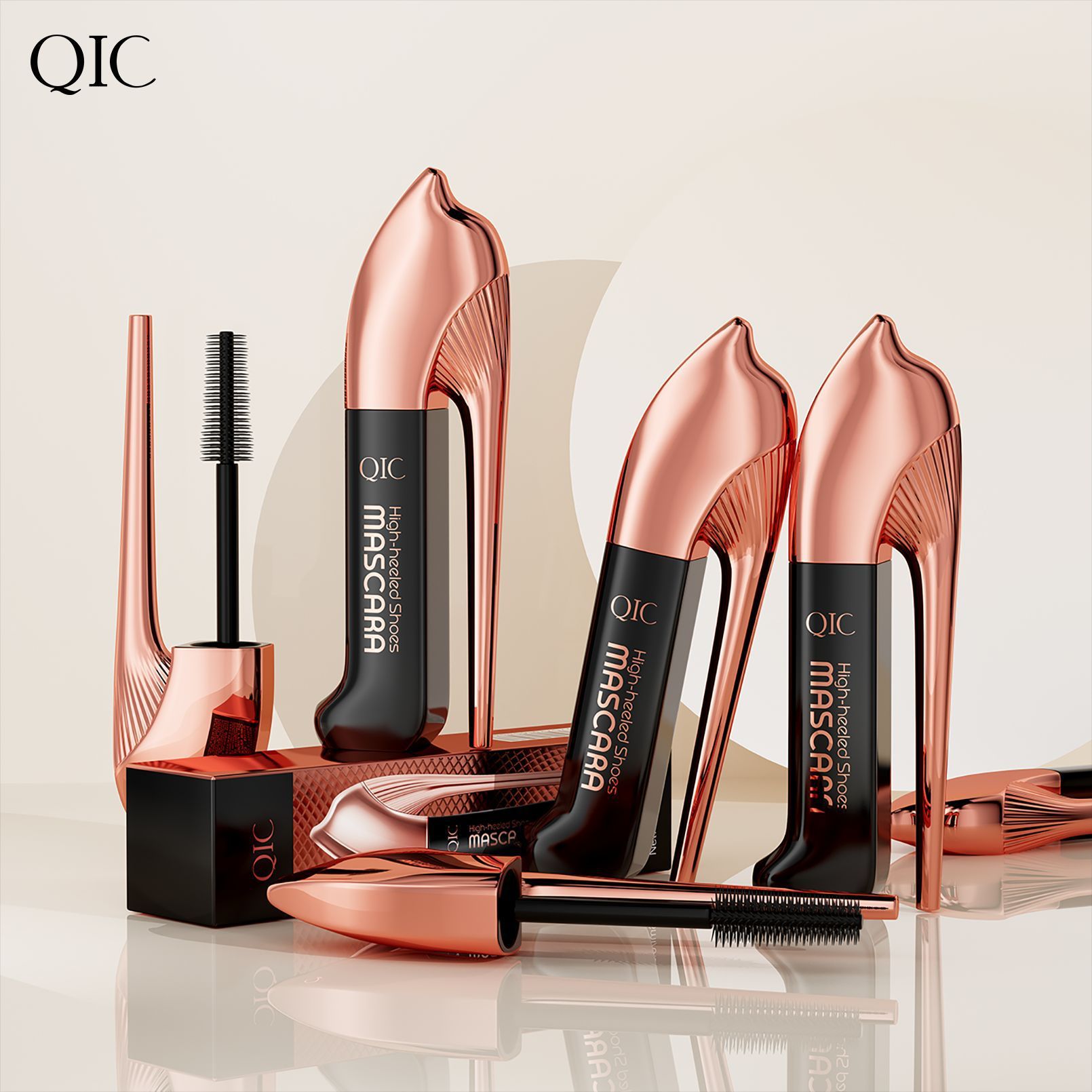 New QIC High Heels Mascara 3D waterproof non-smudging thick curls natural lengthening makeup view 6
