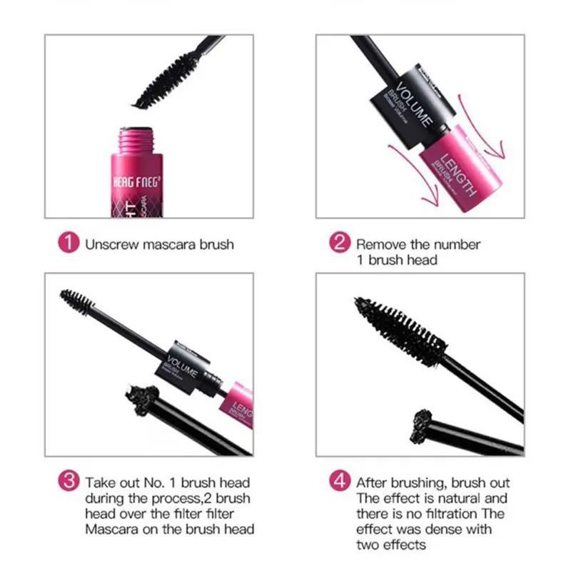 2 In 1 Day 2 Night Mascara Waterproof Lash Lengthening Volumizing Mascara Long Lasting Curling Eye Makeup view 3