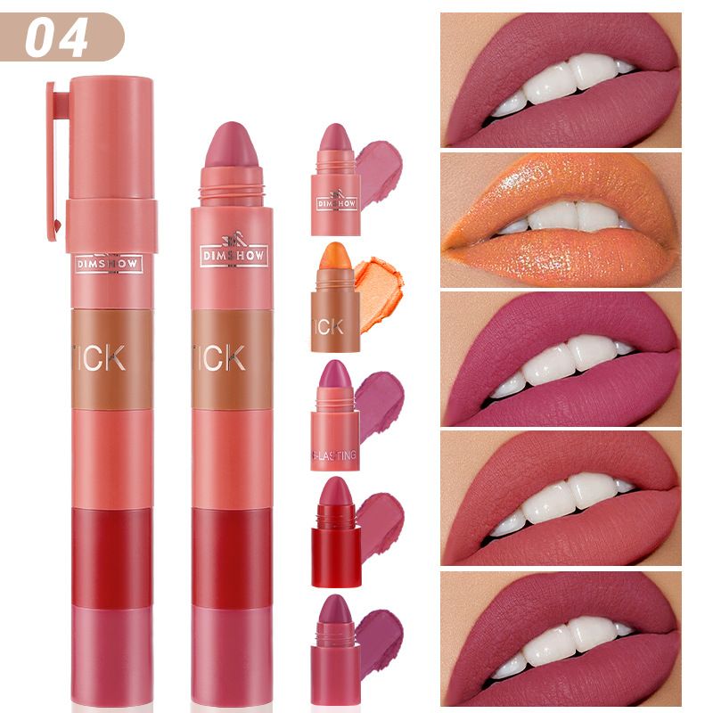 5 sections of lazy eyeshadow pencil highlighter plain silkworm pen pearlescent waterproof eyeshadow stick set