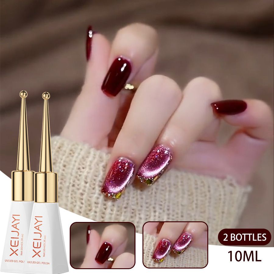 10ml nail polish gel burgundy solid color chili pepper cat's eye nail polish gel Internet celebrity popular new wild light therapy gel nail art shop special