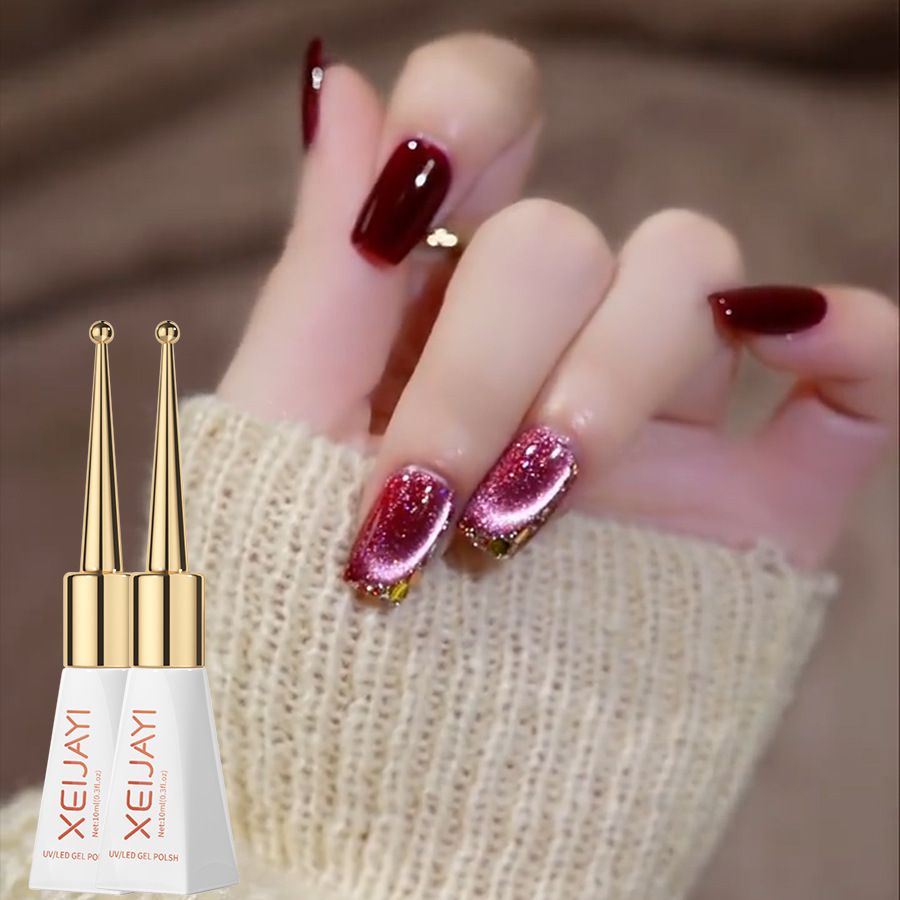 10ml nail polish gel burgundy solid color chili pepper cat's eye nail polish gel Internet celebrity popular new wild light therapy gel nail art shop special
