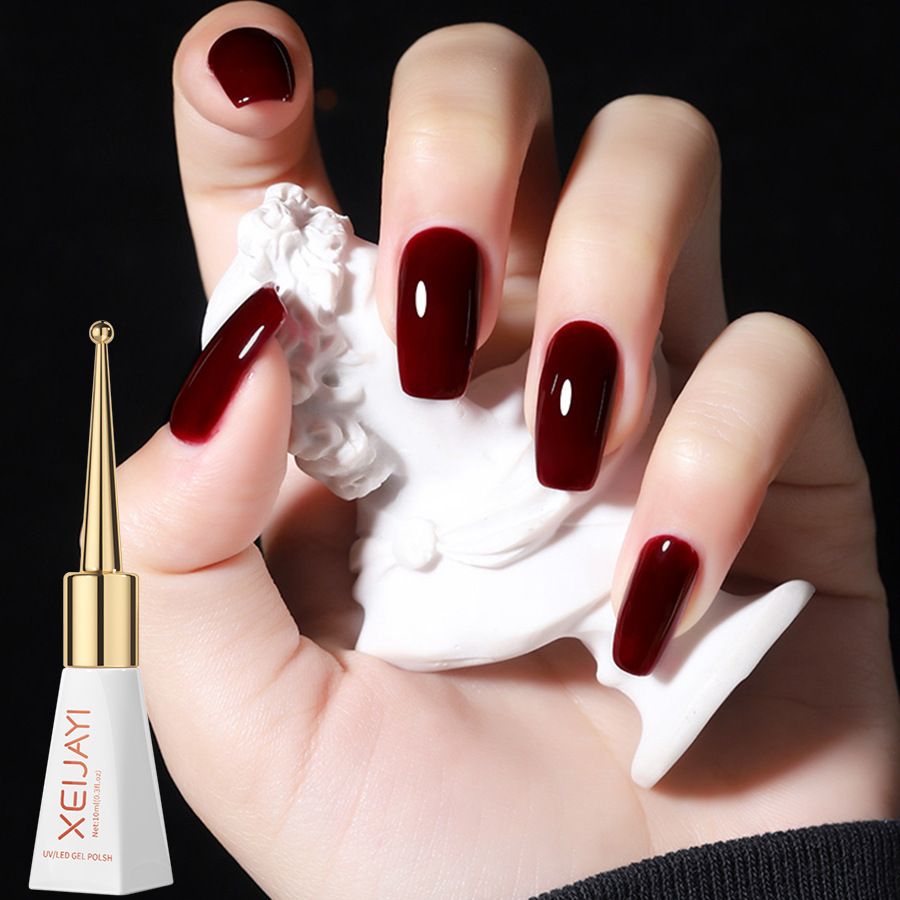 10ml nail polish gel burgundy solid color chili pepper cat's eye nail polish gel Internet celebrity popular new wild light therapy gel nail art shop special