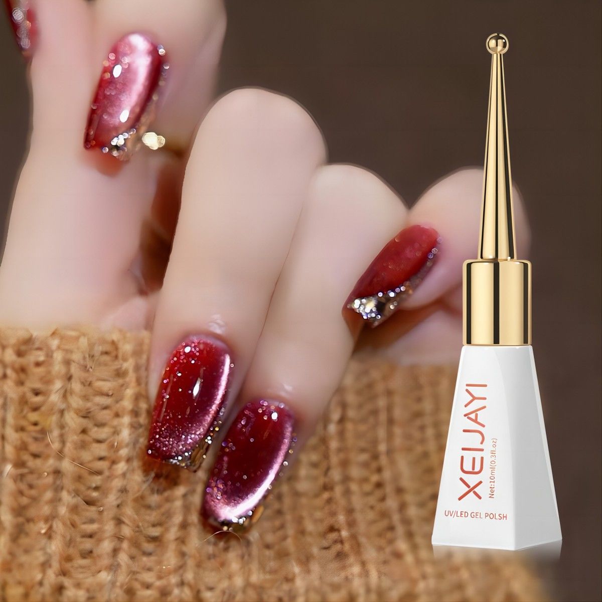 10ml nail polish gel burgundy solid color chili pepper cat's eye nail polish gel Internet celebrity popular new wild light therapy gel nail art shop special