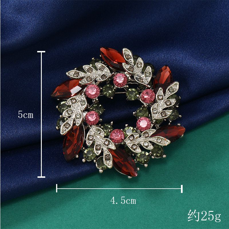 Vintage Camellia Rhinestone Brooch for Women, Sparkling Floral Pin for Wedding & Formal Occasions